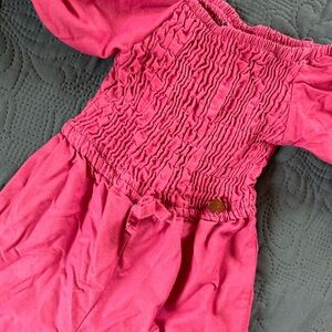 Vince Camuto Girls Hot Pink Smocked Romper